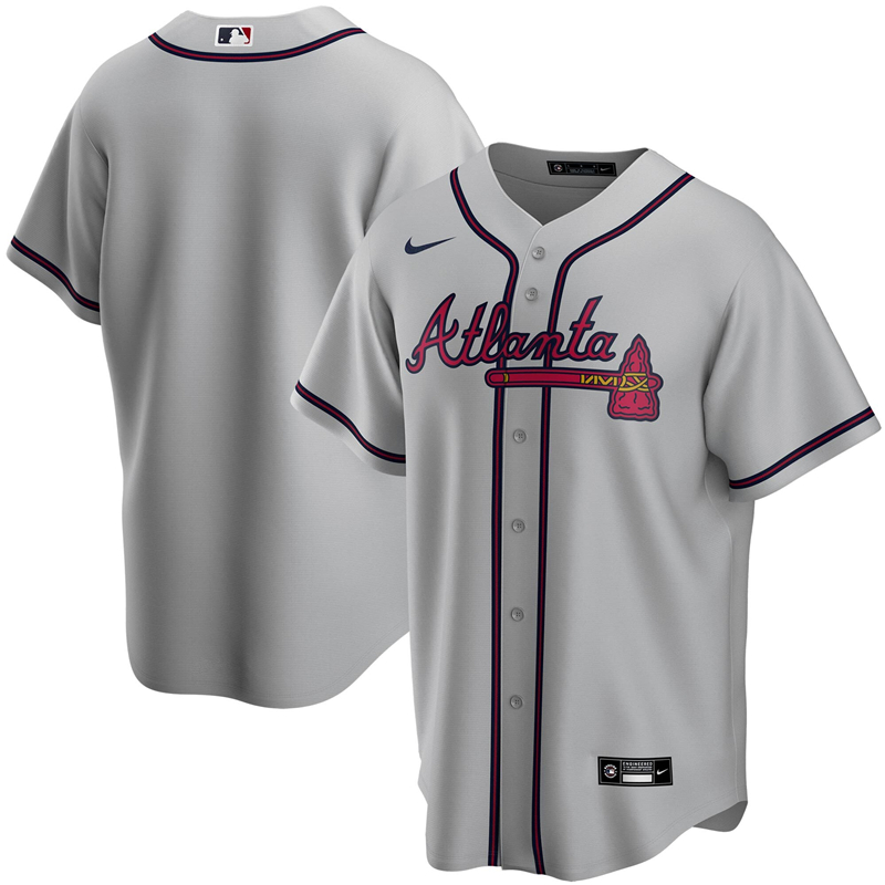 2020 MLB Men Atlanta Braves Nike Gray Road 2020 Replica Team Jersey 1